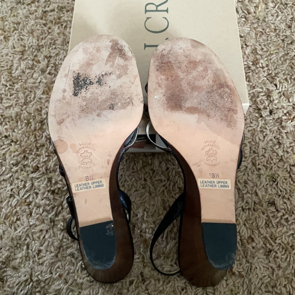 J Crew Wooden Wedge Strappy Sandals -8.5 - Picture 4 of 7